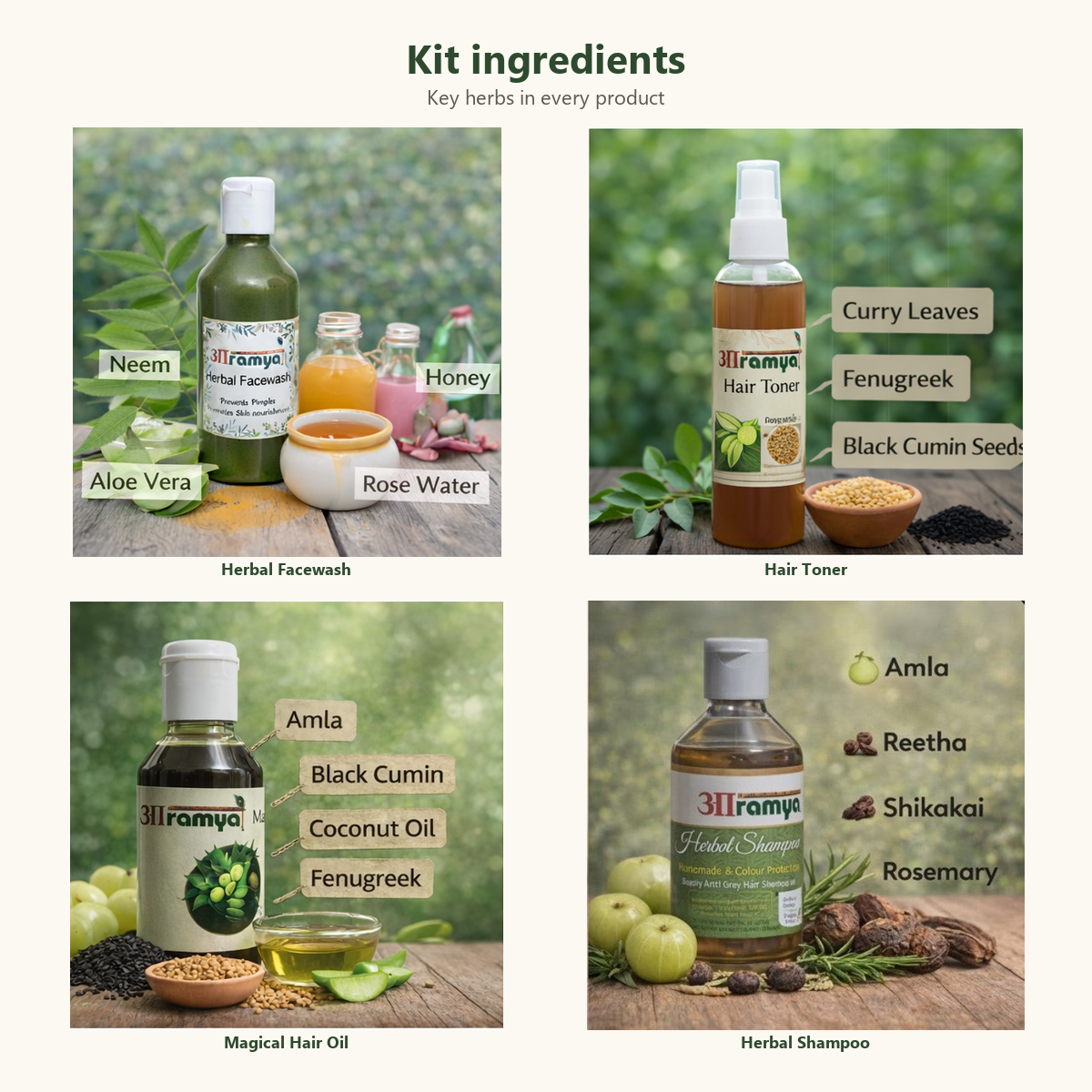 Aaramya Essentials Kit — Ingredients