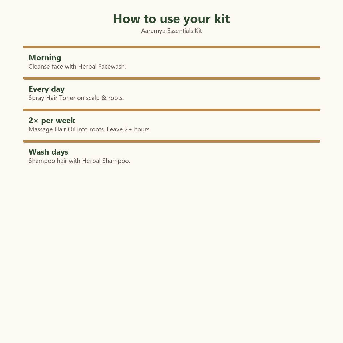 Aaramya Essentials Kit — Routine